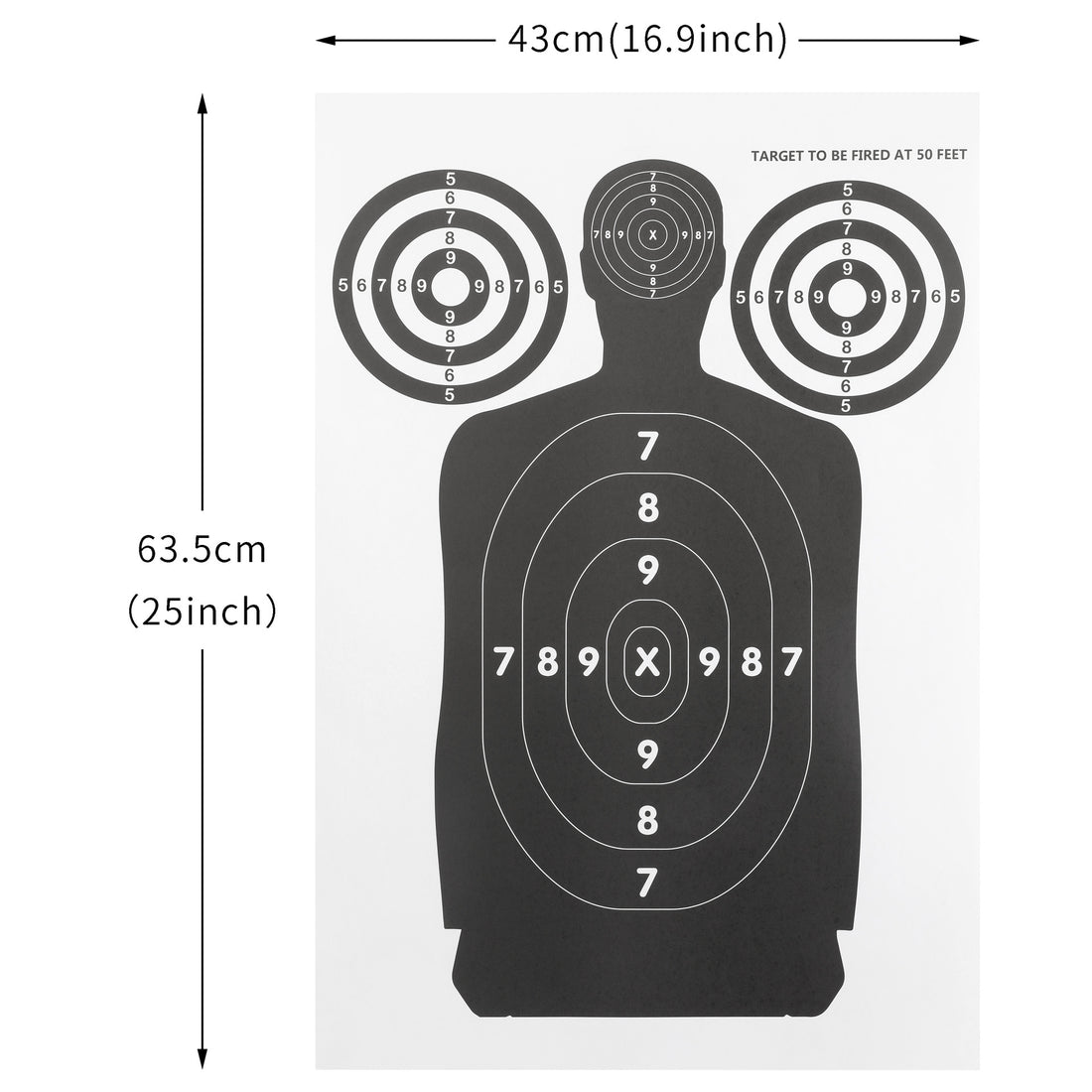 Archery Target Paper Half Body Human Form