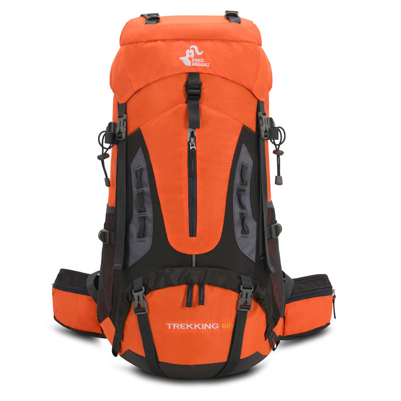 60L Mountaineering Hiking Backpack With Rain Cover For Camping
