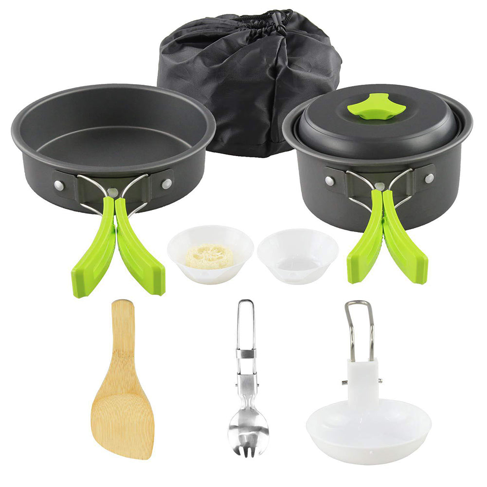 Aluminum Camping Cookware Kit For Outdoor Cooking And Travel