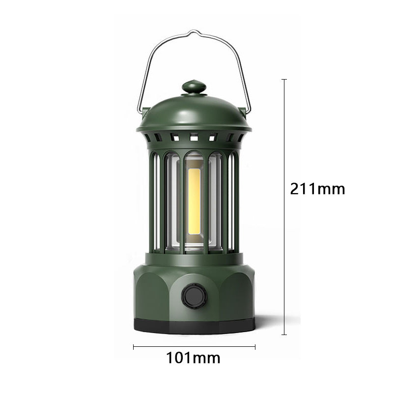 Outdoor Camping COB Lantern Portable Tent Retro Barn Light