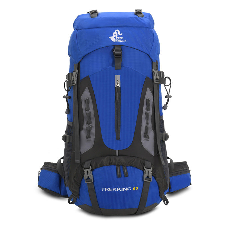 60L Mountaineering Hiking Backpack With Rain Cover For Camping