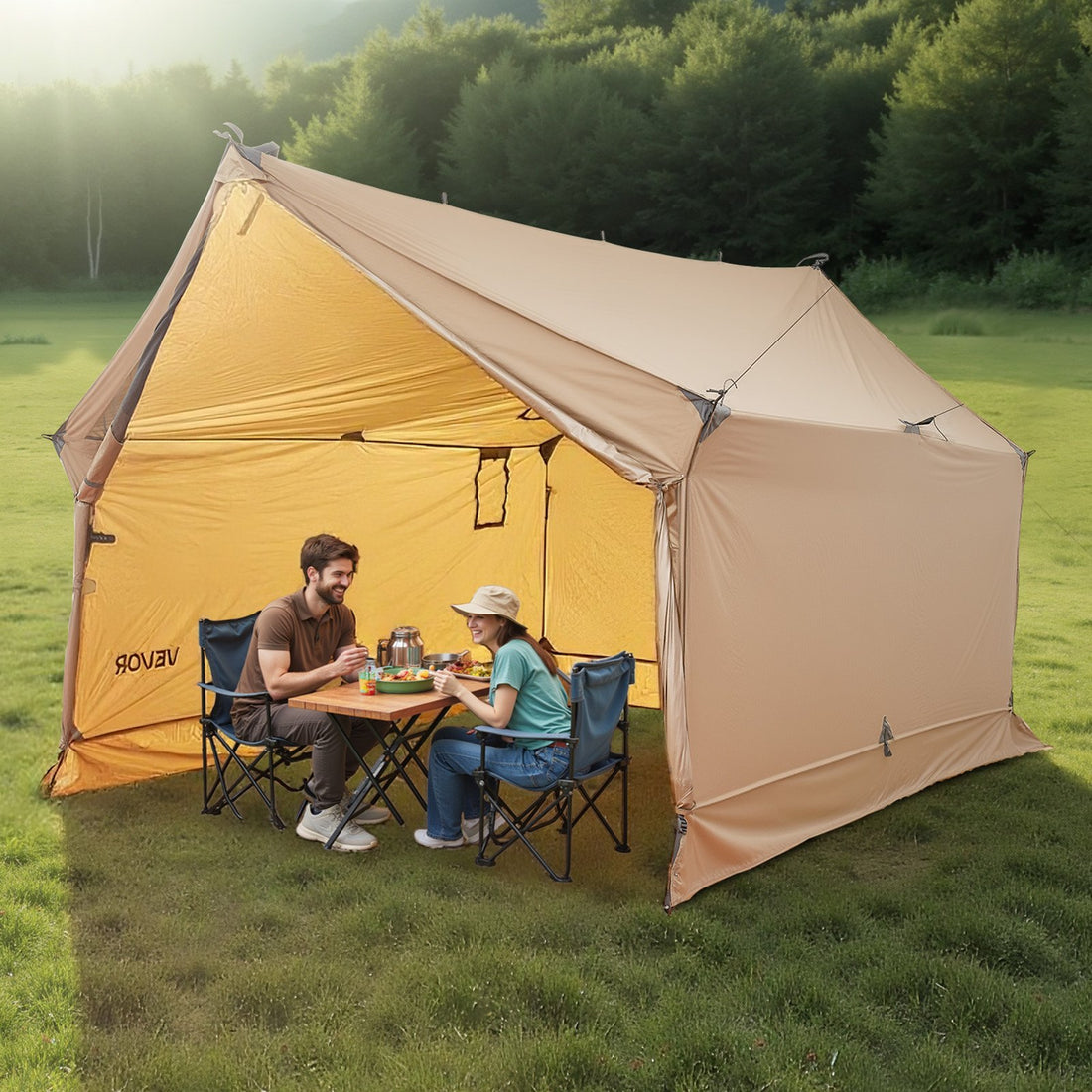 Lightweight Waterproof Cabin Hot Tent 2 Person Stove Jack