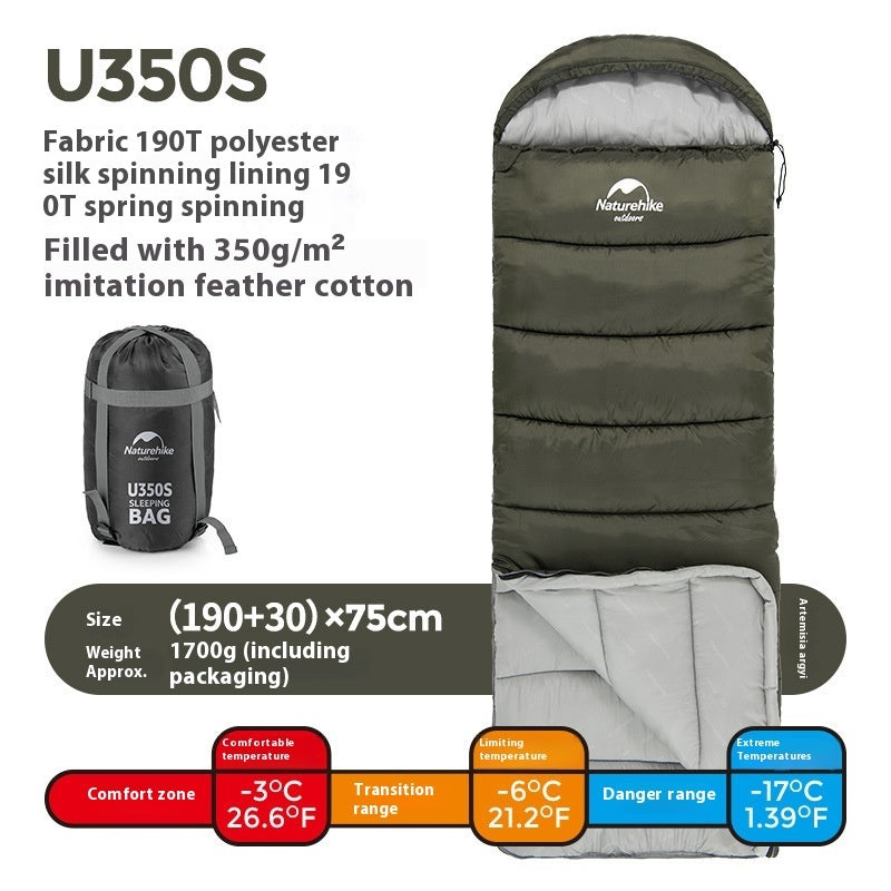 Naturehike Envelope Hooded Sleeping Bag For Cold Weather