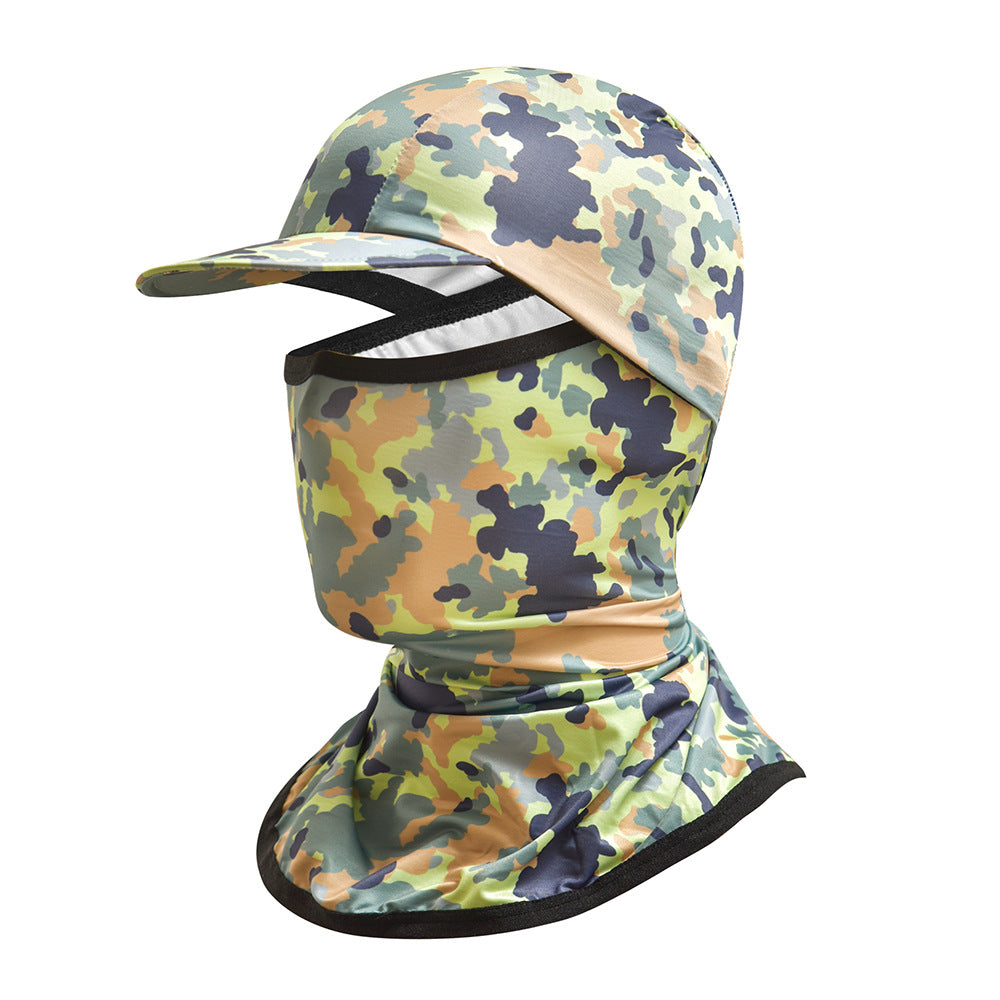 Camouflage Outdoor Sun Protection Cycling Face Mask Hat