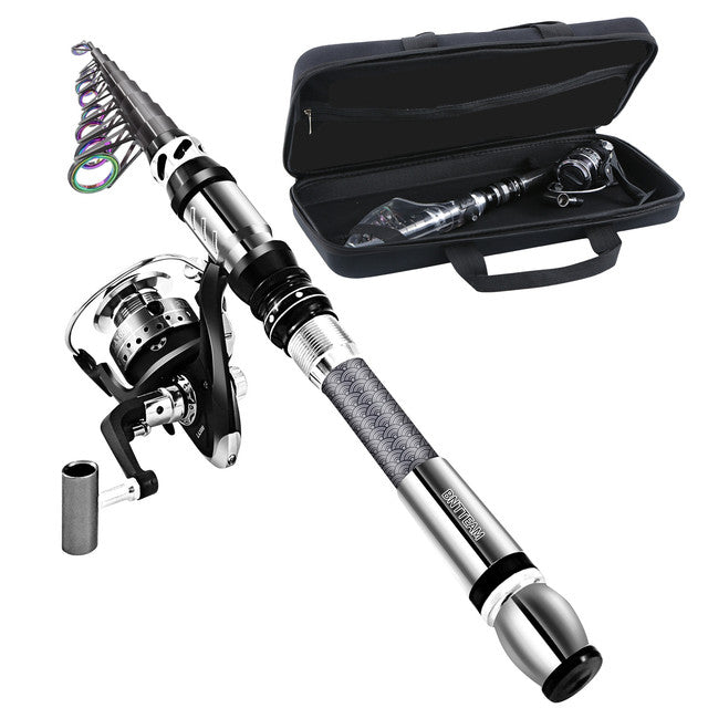 Bntteam Carbon Telescopic Fishing Rod And Spinning Reel Combo