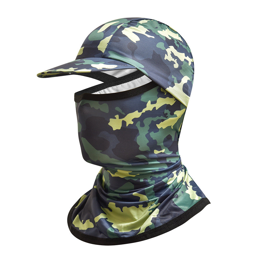 Camouflage Outdoor Sun Protection Cycling Face Mask Hat