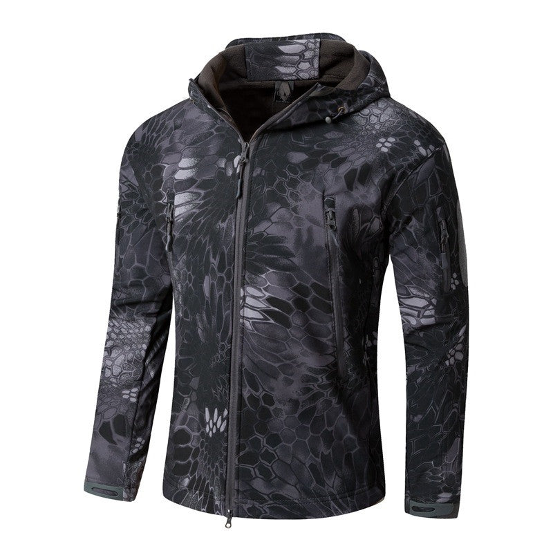 Large Size Soft Shell Fleece Outdoor Jacket Warm Camouflage Winter