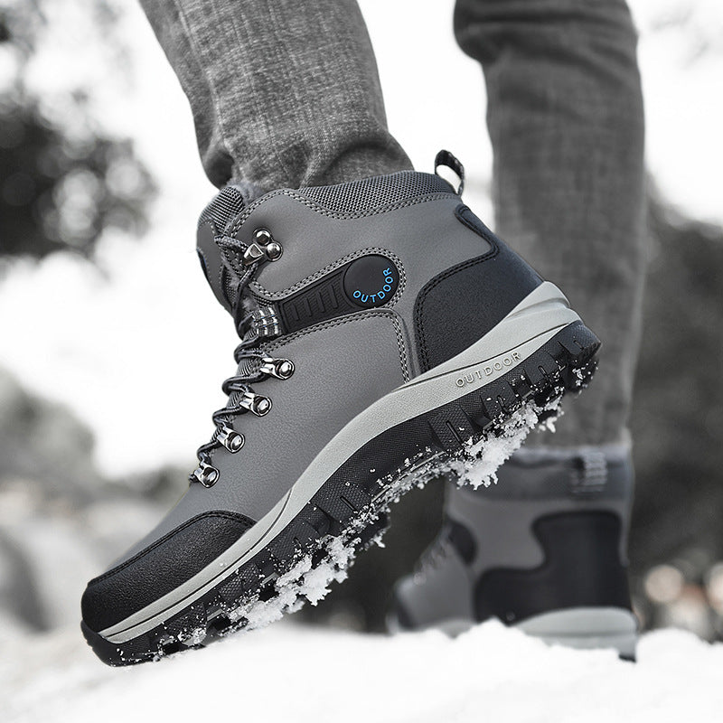 Winter Snow Boots Men Warm Plush Ankle Hiking Boots