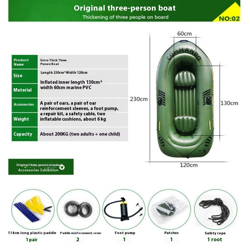 WTY Thickened Kayak Drifting Fishing Boat For Outdoor Use