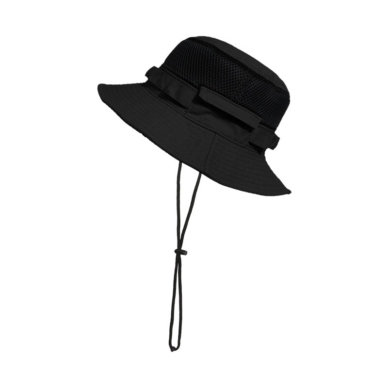 Men's Folding Travel Camping Sunscreen Drawstring Hat