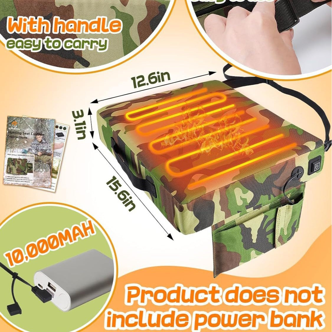 Camouflage Heating Cushion Stadium Outdoor