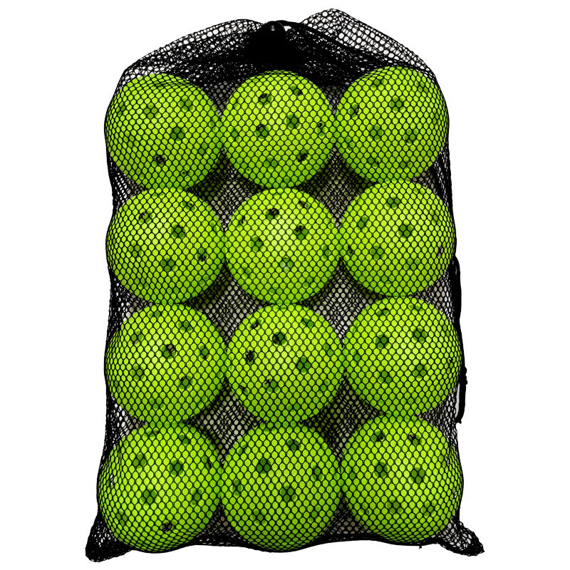 74mm 40-Hole Plastic Pickleball Set 12 Pieces With Net Bag