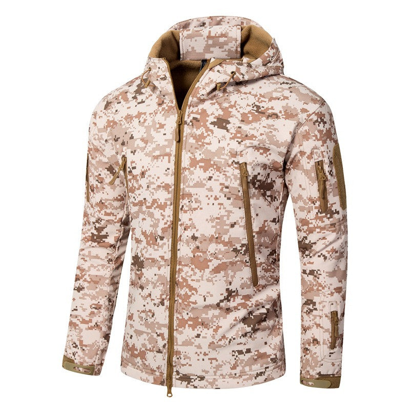 Large Size Soft Shell Fleece Outdoor Jacket Warm Camouflage Winter