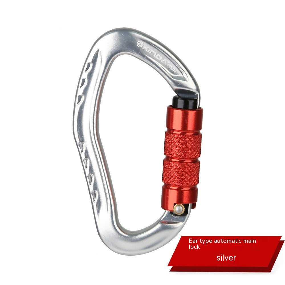 Locking Button Carabiner Hook Rock Climbing Equipment