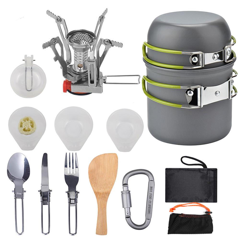 Aluminum Camping Cookware Kit For Outdoor Cooking And Travel