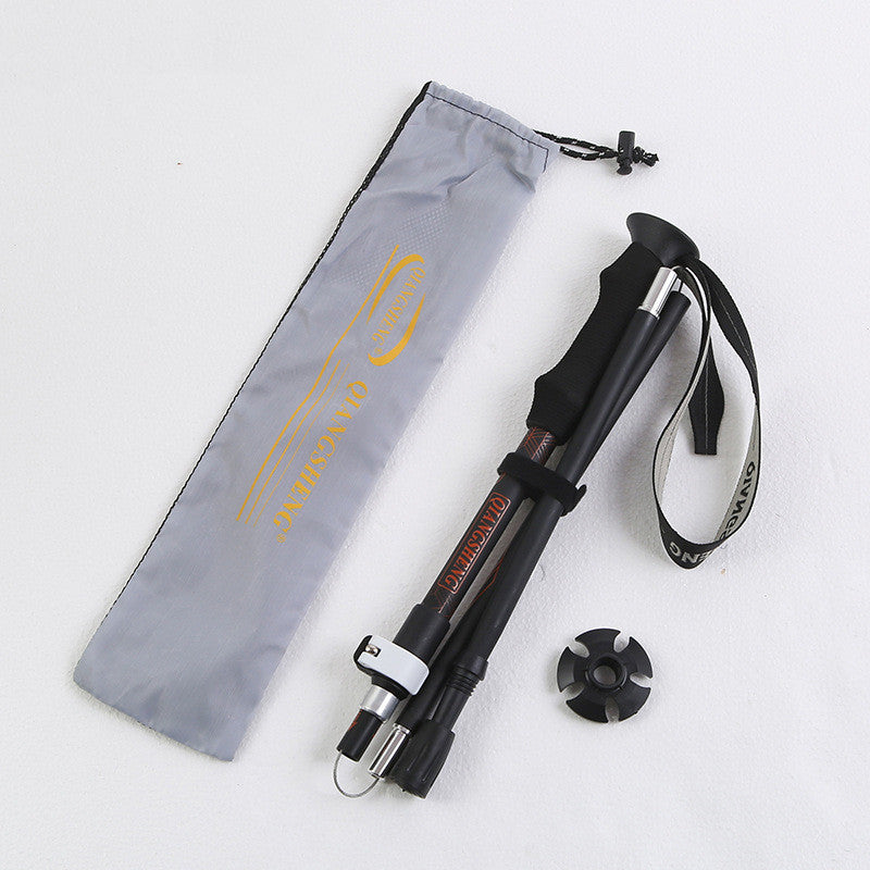 Outdoor Folding Five-section Straight Trekking Pole