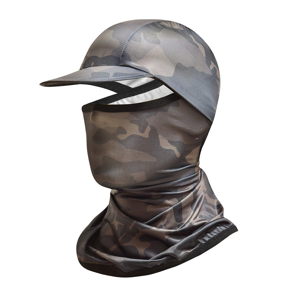 Camouflage Outdoor Sun Protection Cycling Face Mask Hat