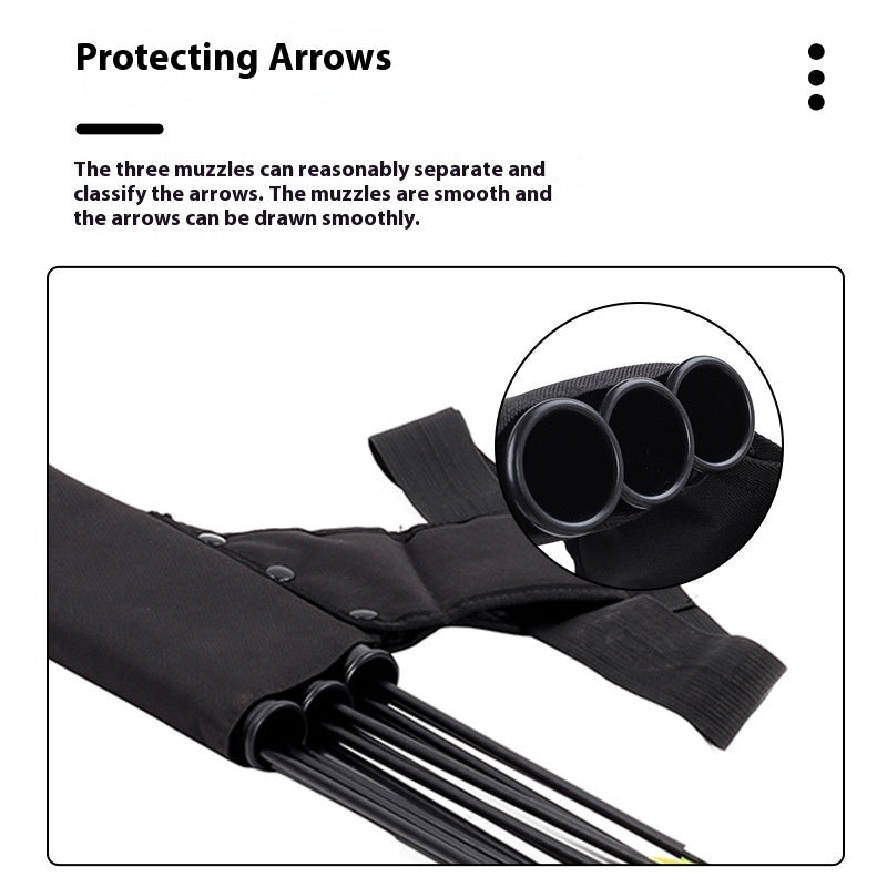 Double Strap Arrow Pot Three Tube Quiver Waist Cross