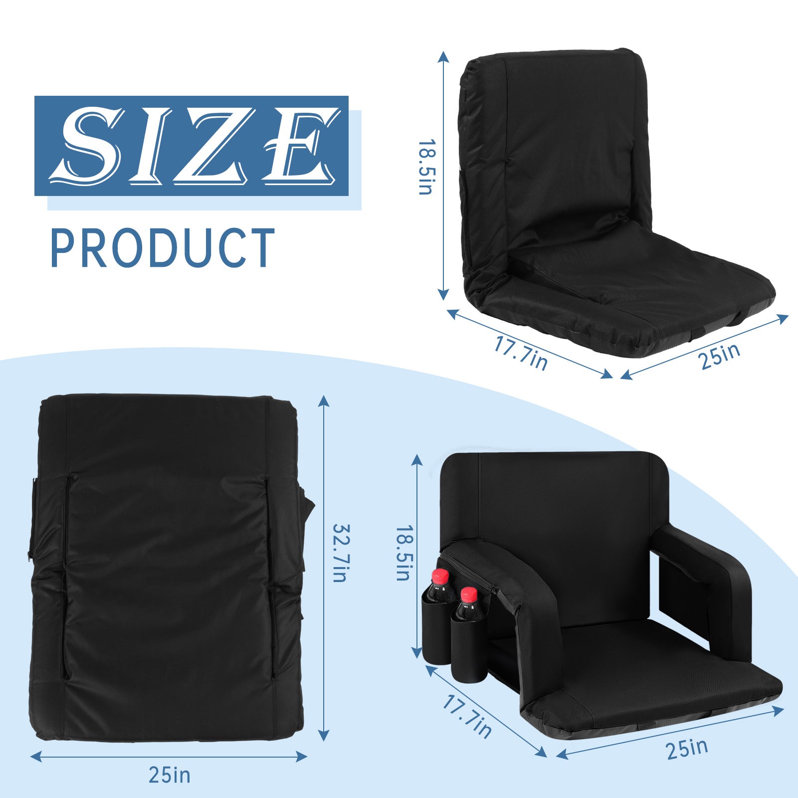 Portable Beach Chair Camping Back Cushion Foldable