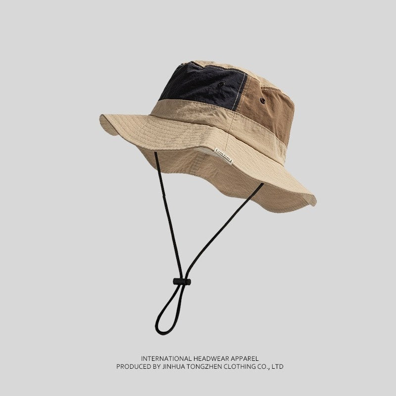 Unisex Colorblock Bucket Hat Outdoor Hiking Camping Hat