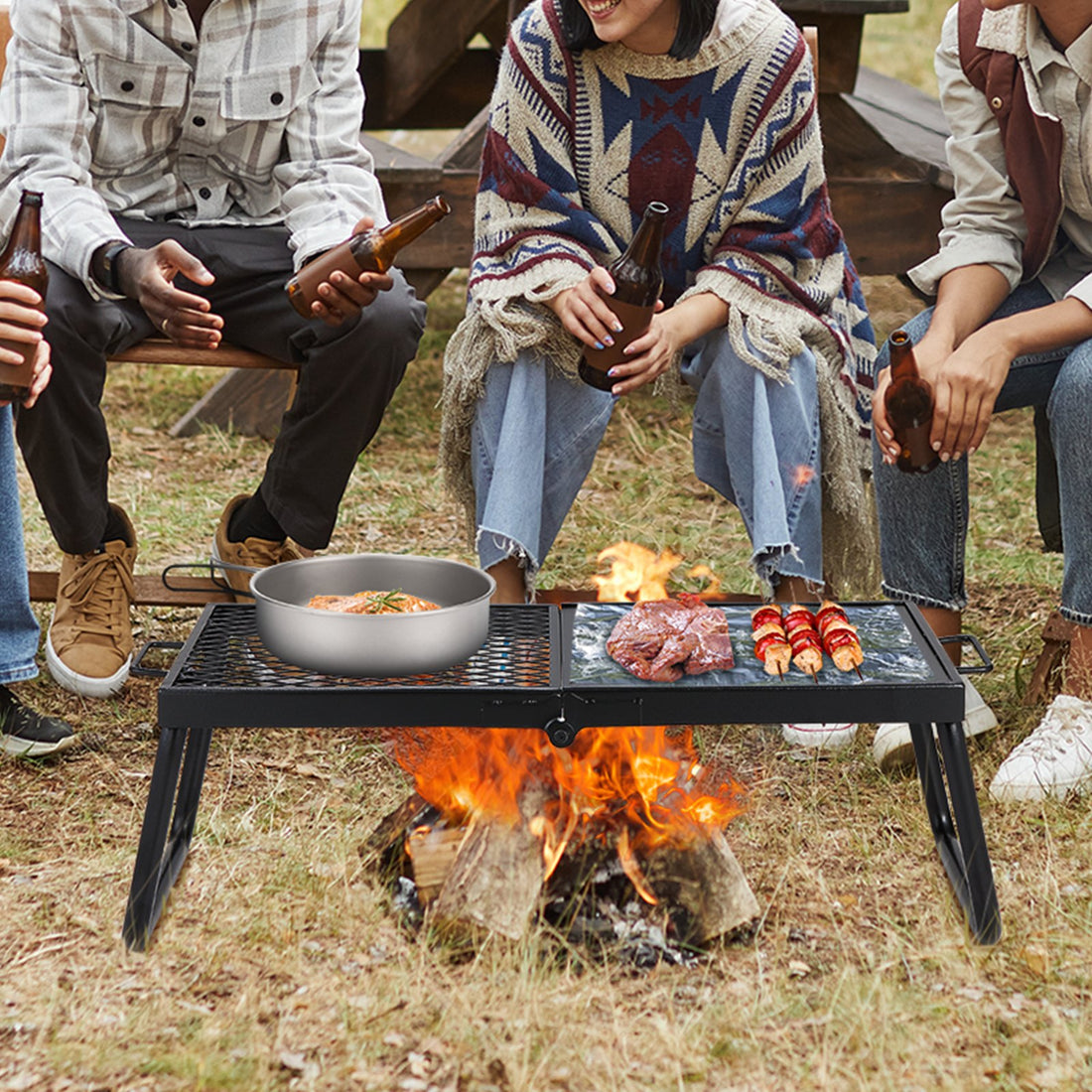 VEVOR Folding Campfire Grill Heavy Duty Steel Grate