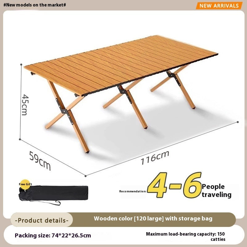 Camping Table And Chair Outdoor Folding Egg Roll Table