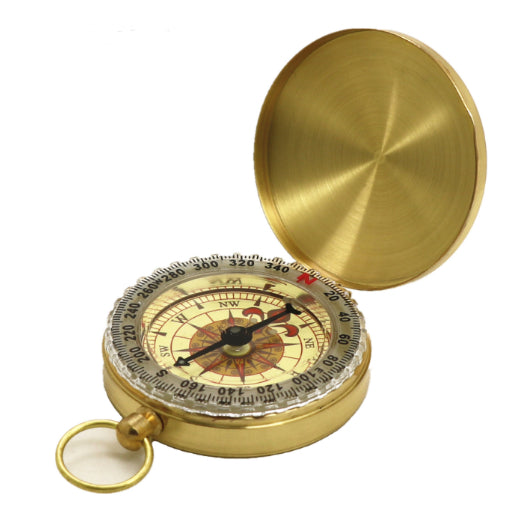 Metal Flip Pocket Compass Copper Outdoor Compass