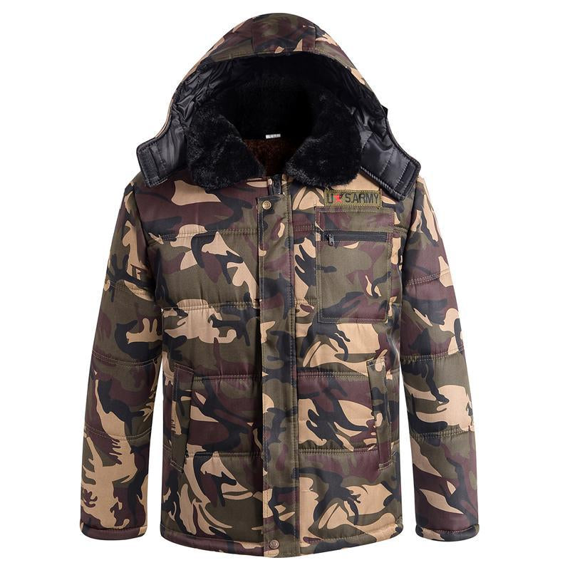 Men’s Winter Camouflage Fleece Lined Thick Cotton Padded Jacket