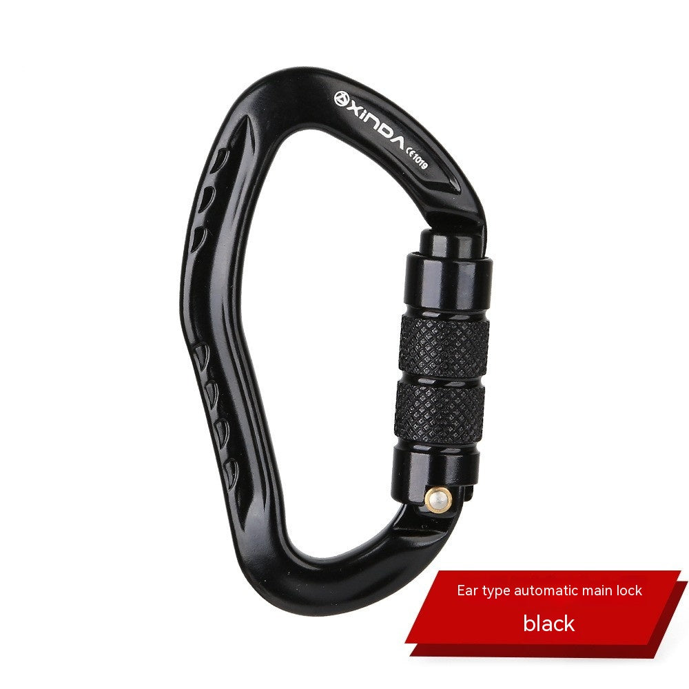 Locking Button Carabiner Hook Rock Climbing Equipment