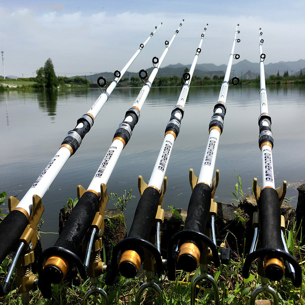 White Carbon Fiber Telescopic Spinning Fishing Rod