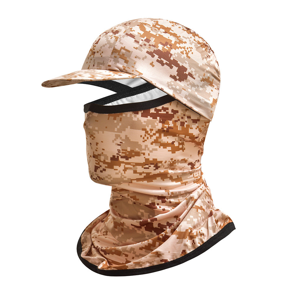Camouflage Outdoor Sun Protection Cycling Face Mask Hat